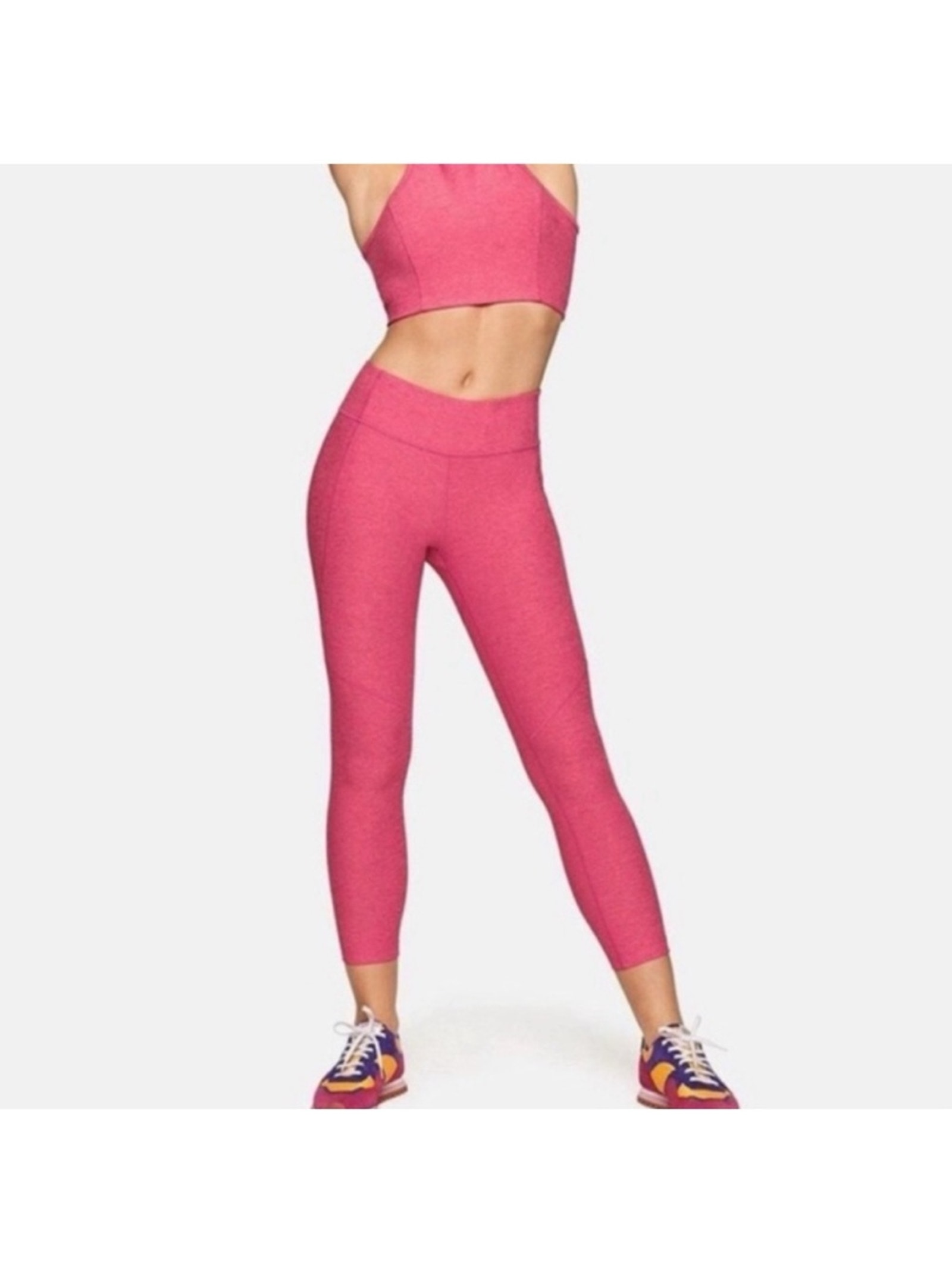 Outdoor Voices Hot Pink Warm-Up Leggings Cropped